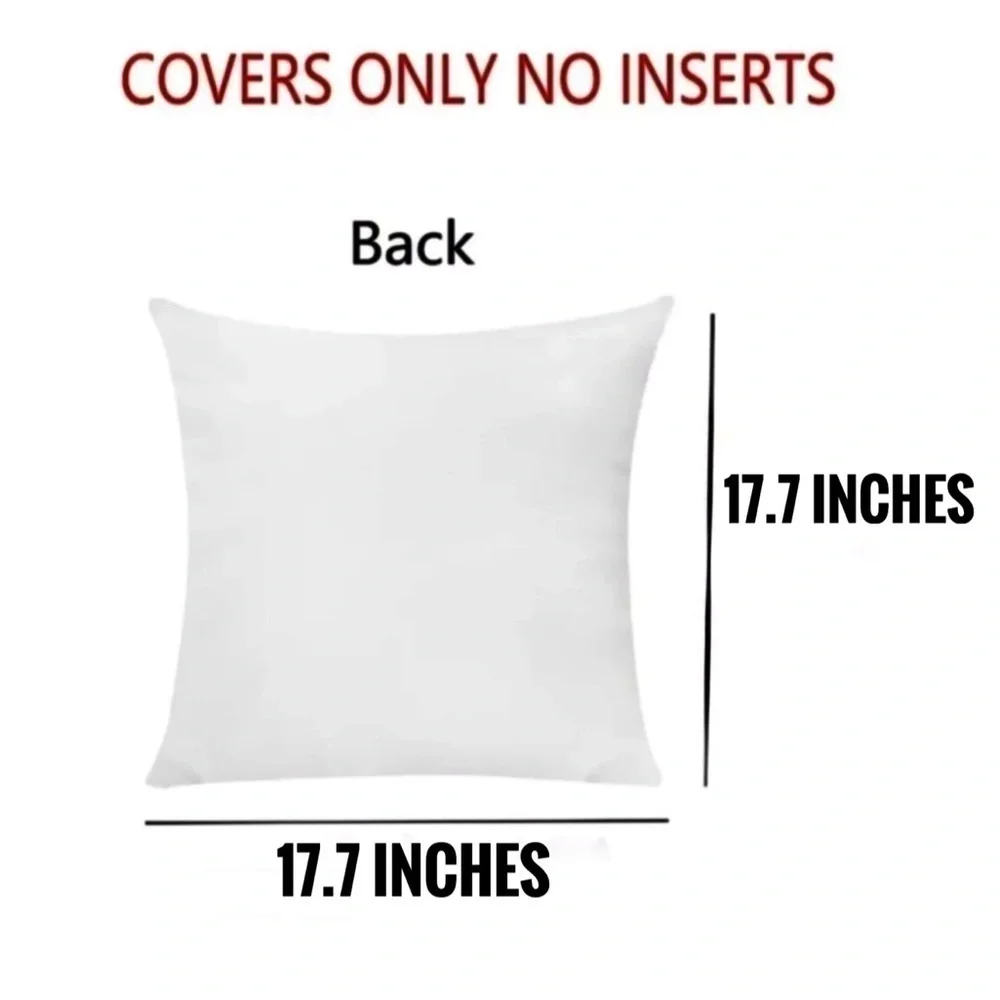 Pillow Cover Cat Print Zip Close Large Square White Tan Black Multicolor 17.7 in